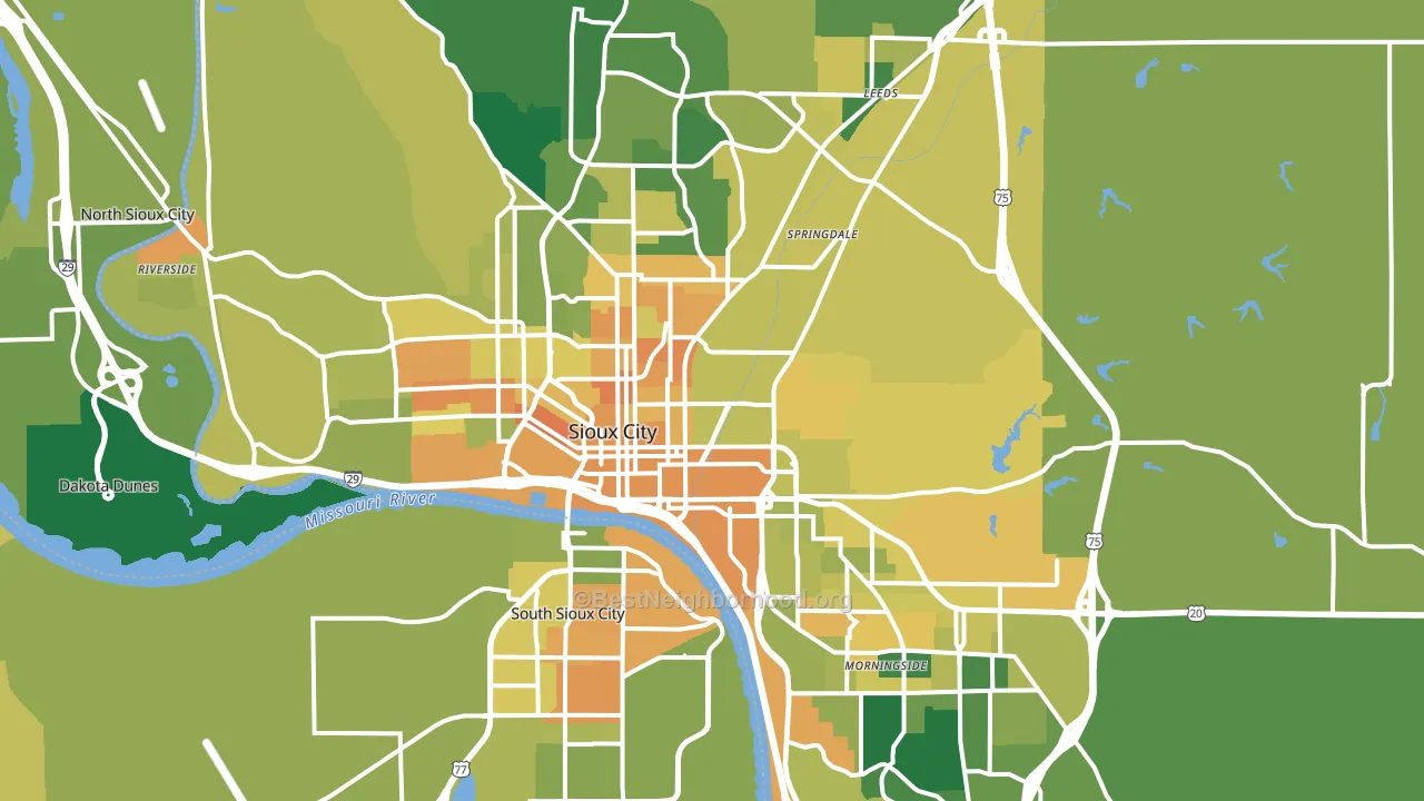 Sioux City, IA block-group voter-turnout map
