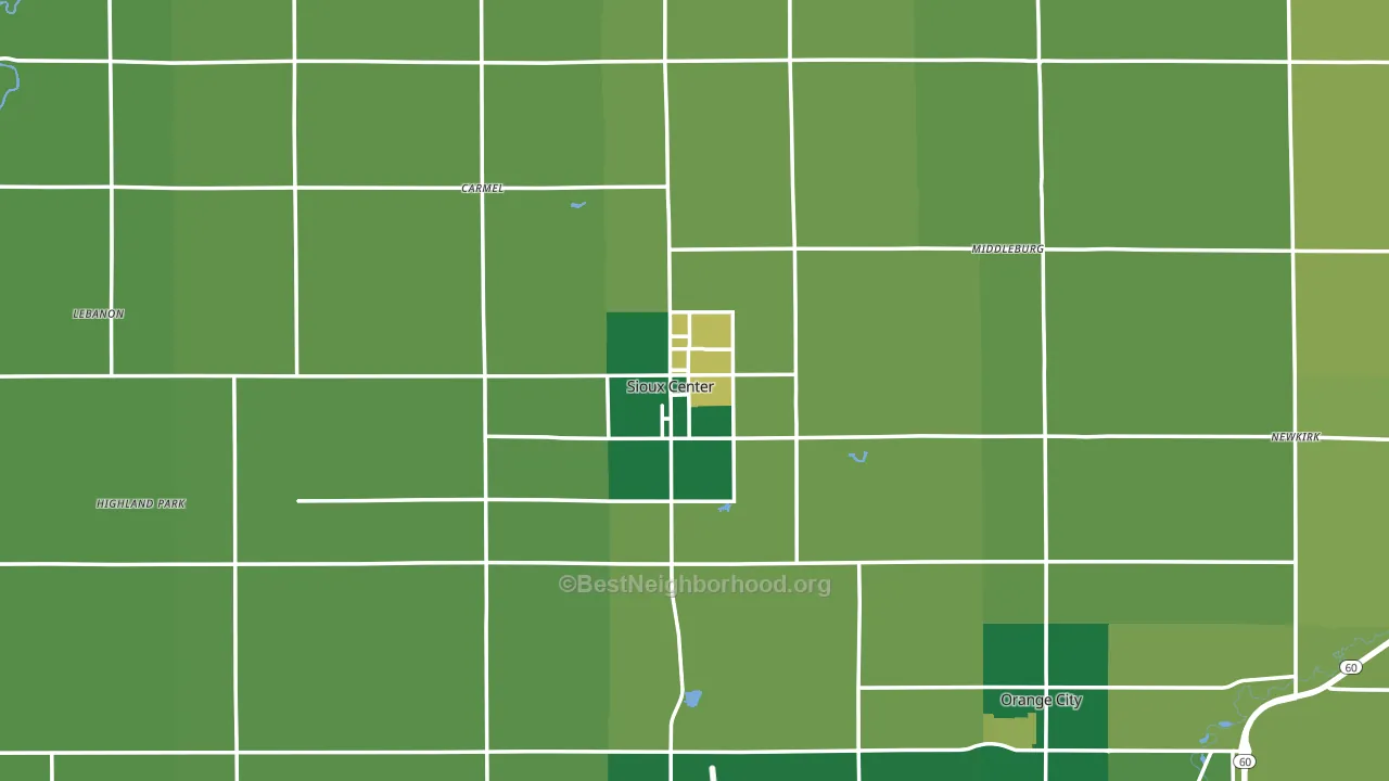 Sioux County, IA block-group voter-turnout map