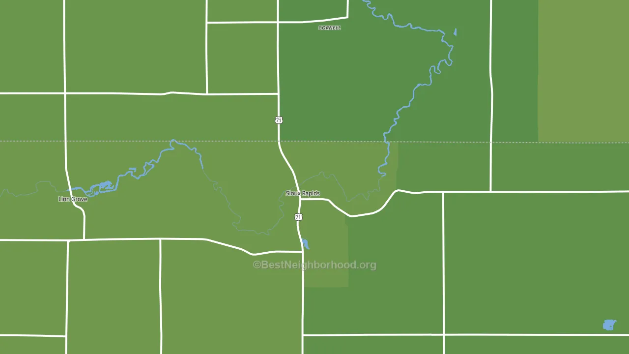 Sioux Rapids, IA block-group voter-turnout map