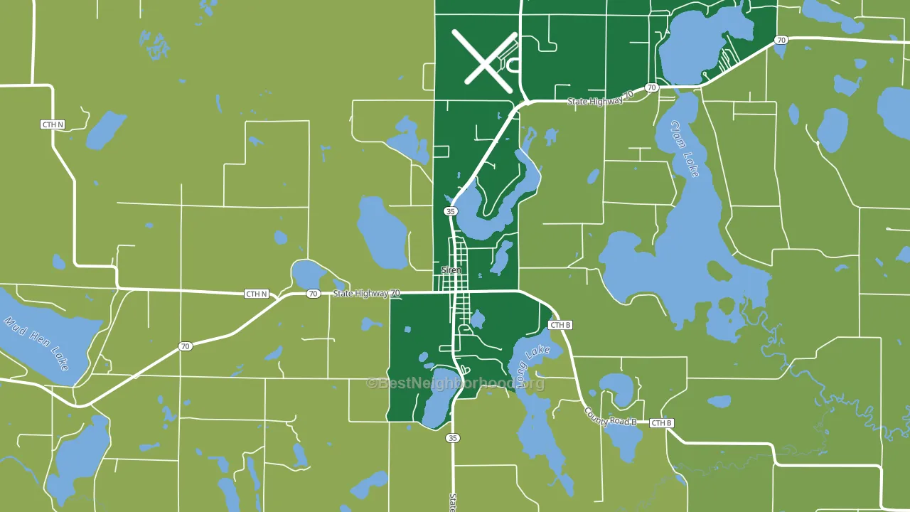 Siren, WI block-group voter-turnout map