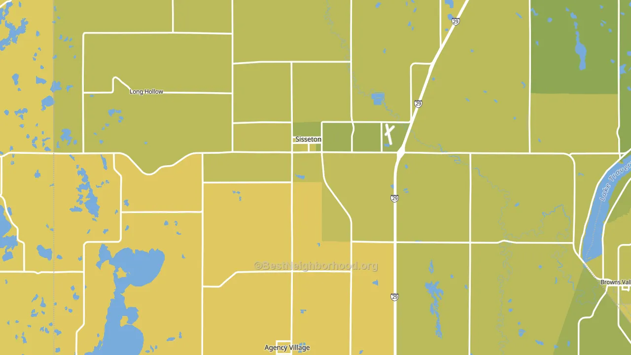 Sisseton, SD block-group voter-turnout map