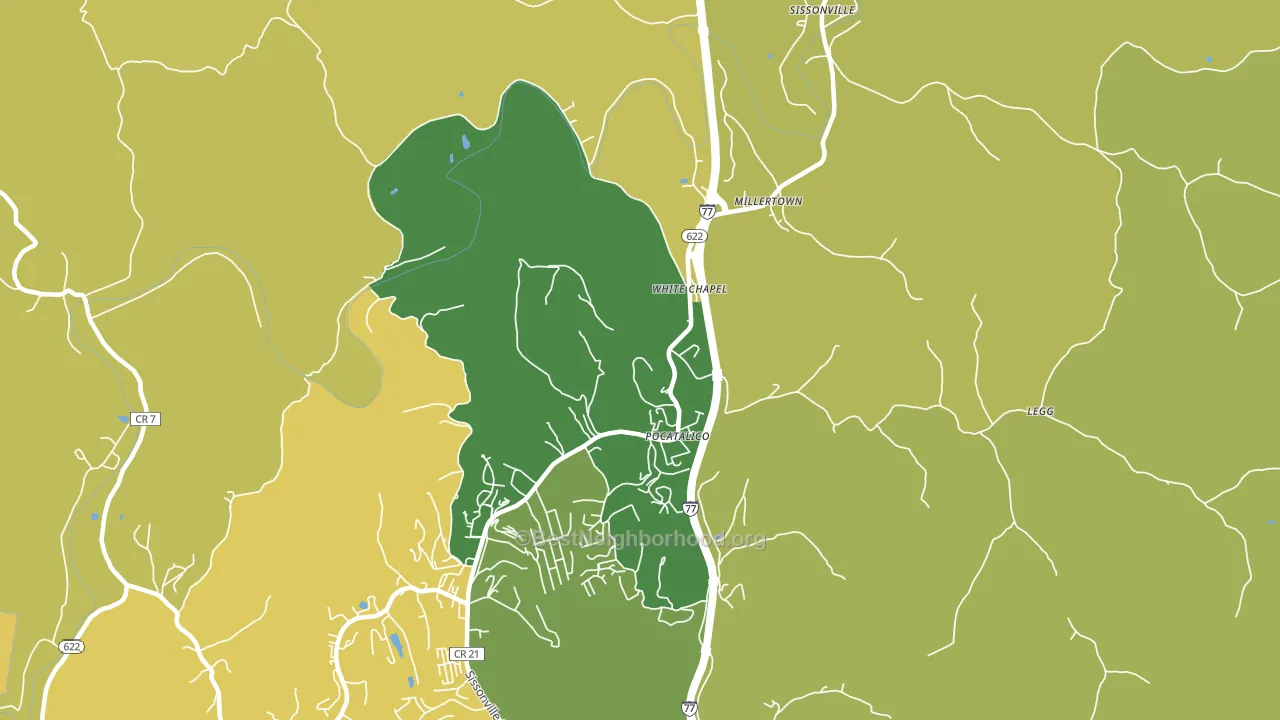 Sissonville, WV block-group voter-turnout map