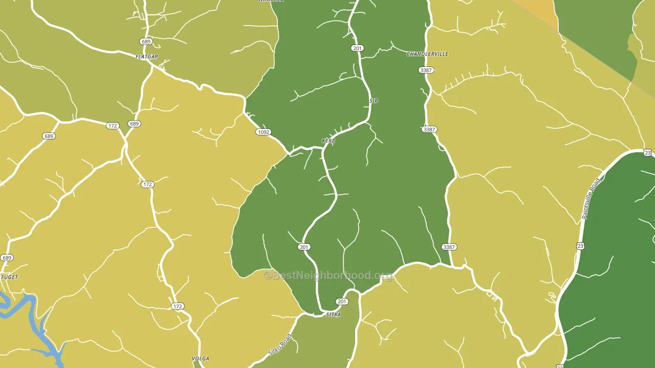 Sitka, KY block-group voter-turnout map