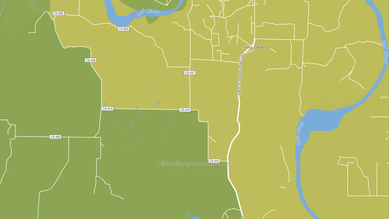 Sivells Bend, TX block-group voter-turnout map