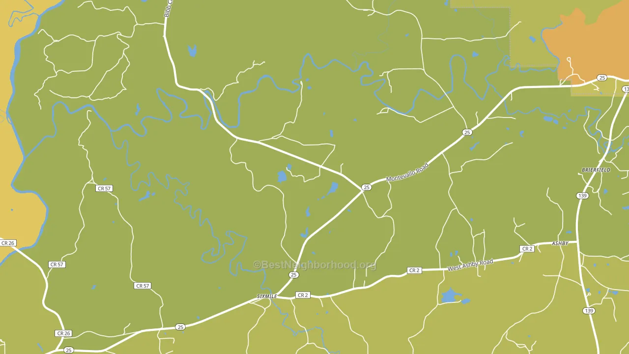 Six Mile, AL block-group voter-turnout map
