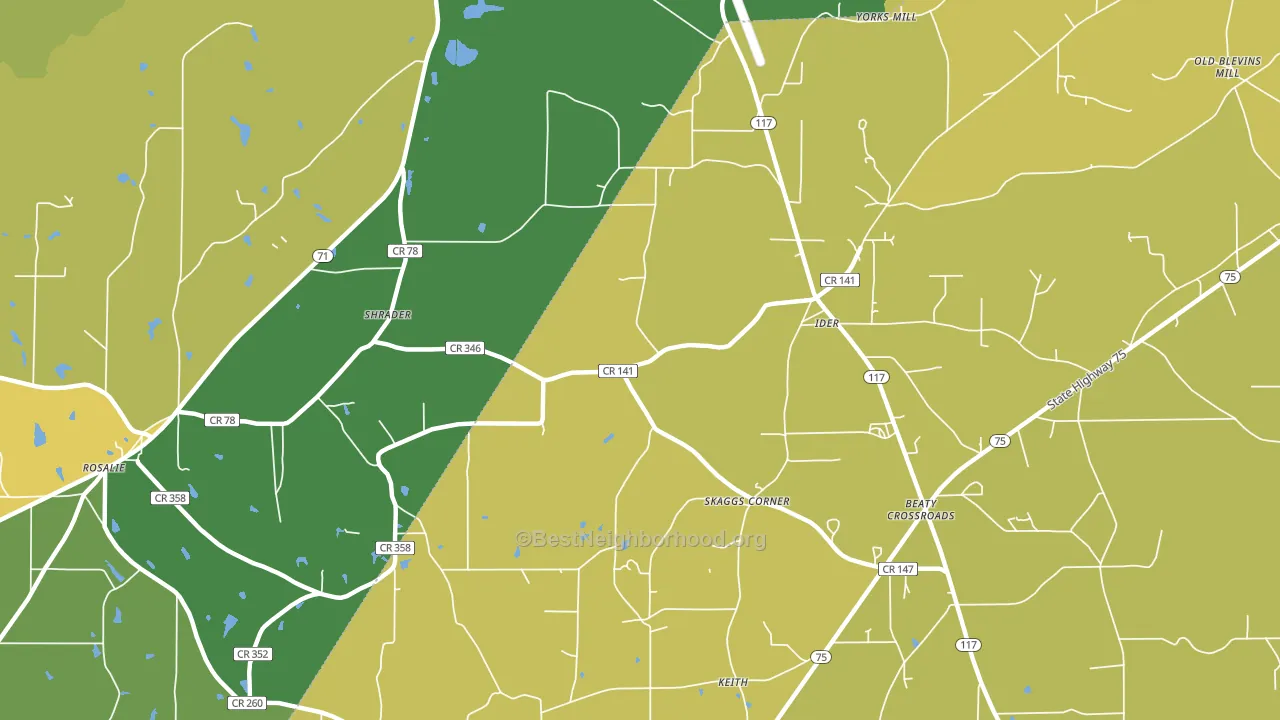 Skaggs Corner, AL block-group voter-turnout map