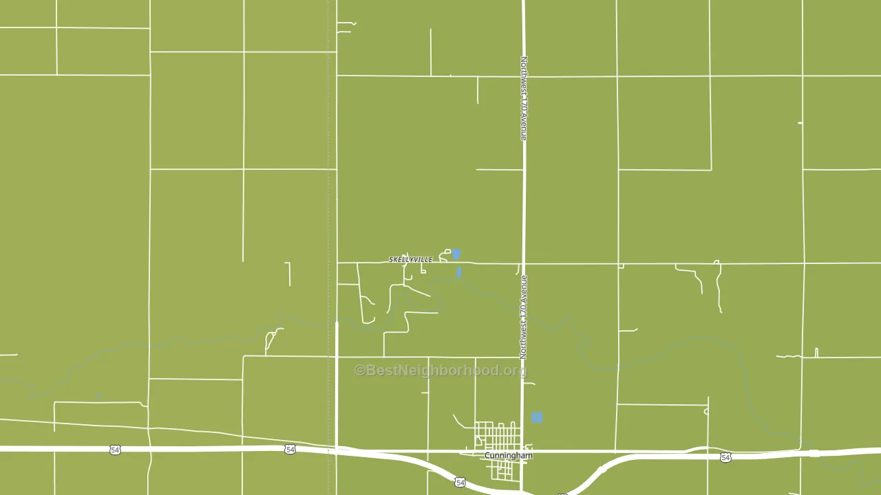 Skellyville, KS block-group voter-turnout map