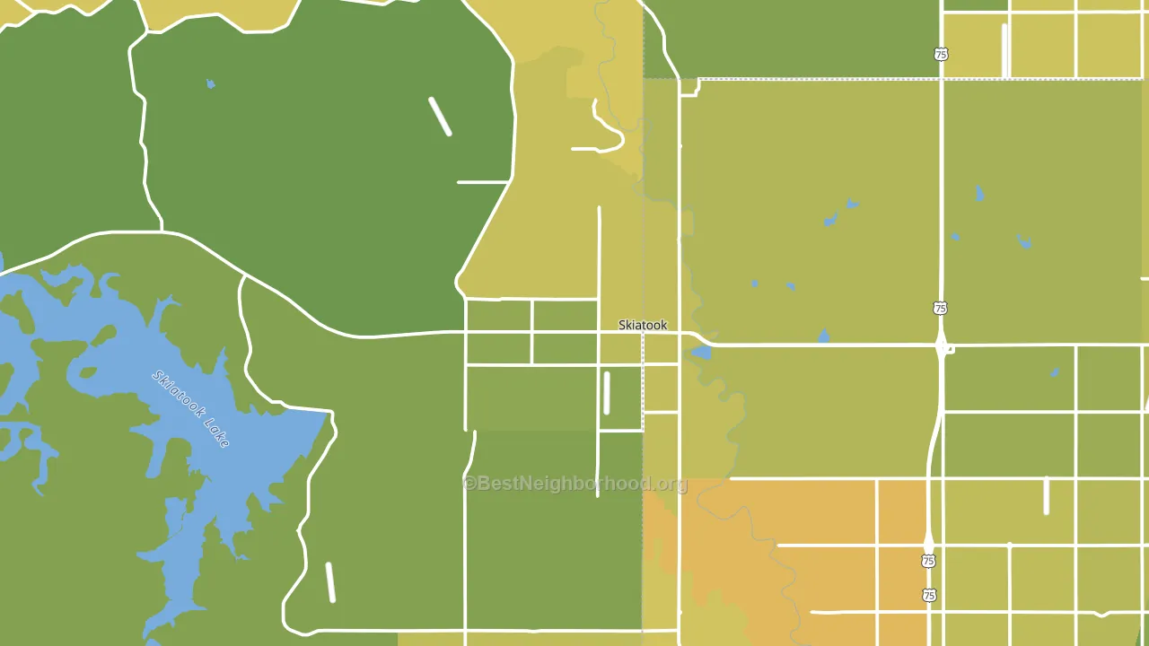 Skiatook, OK block-group voter-turnout map