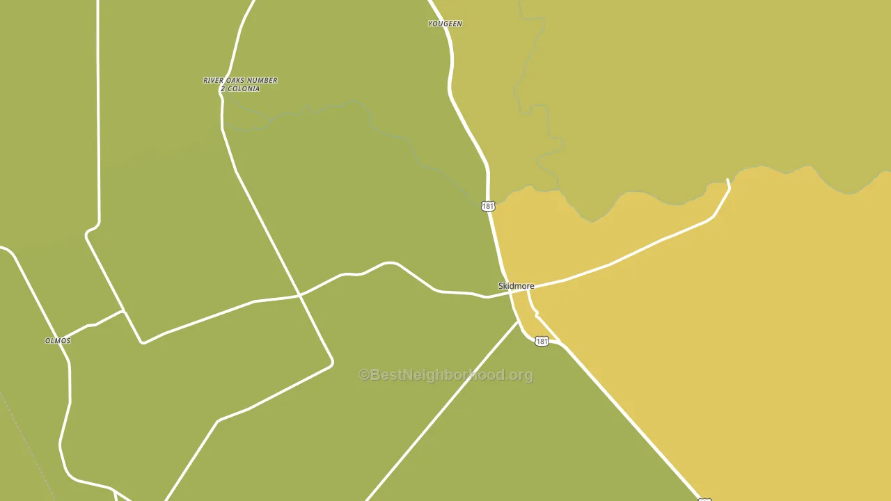 Skidmore, TX block-group voter-turnout map