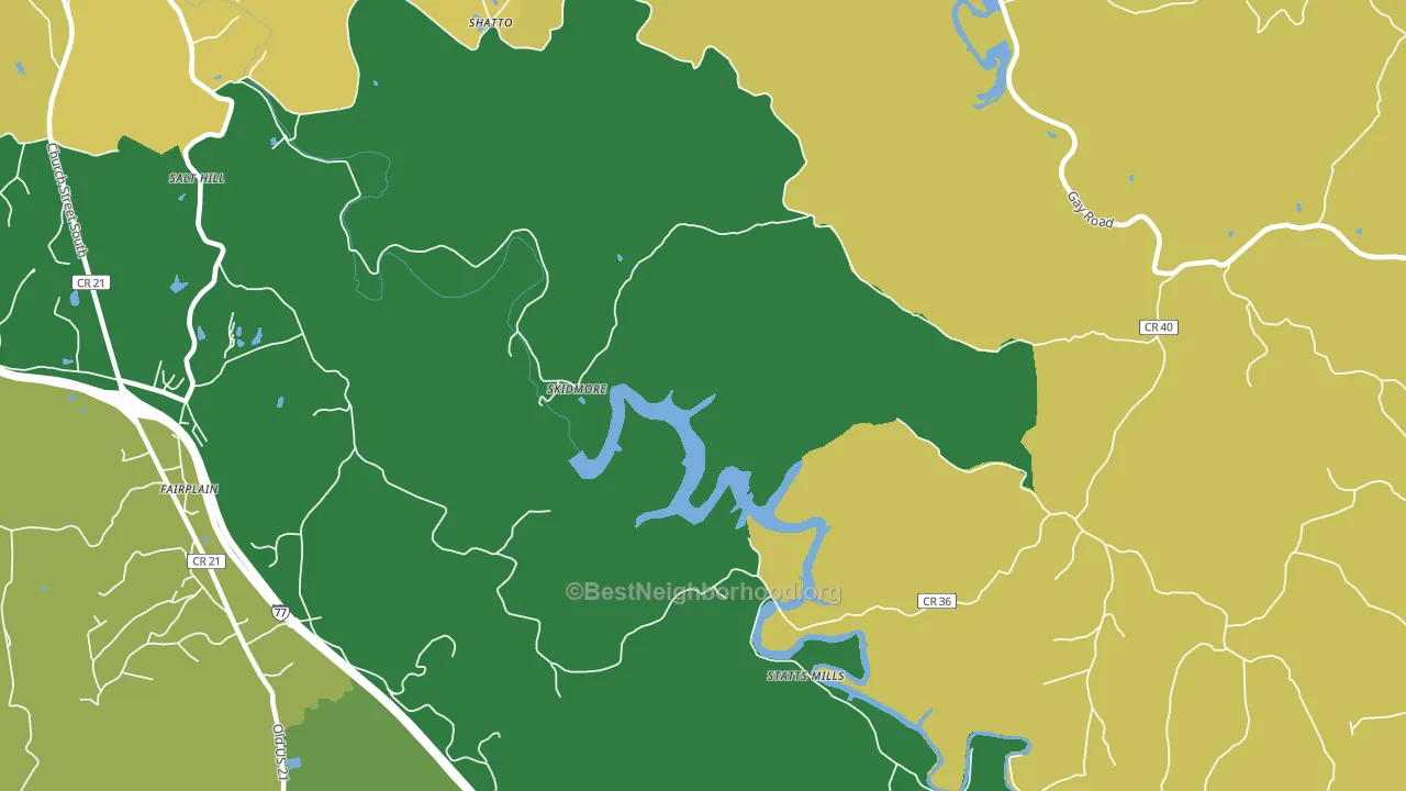 Skidmore, WV block-group voter-turnout map