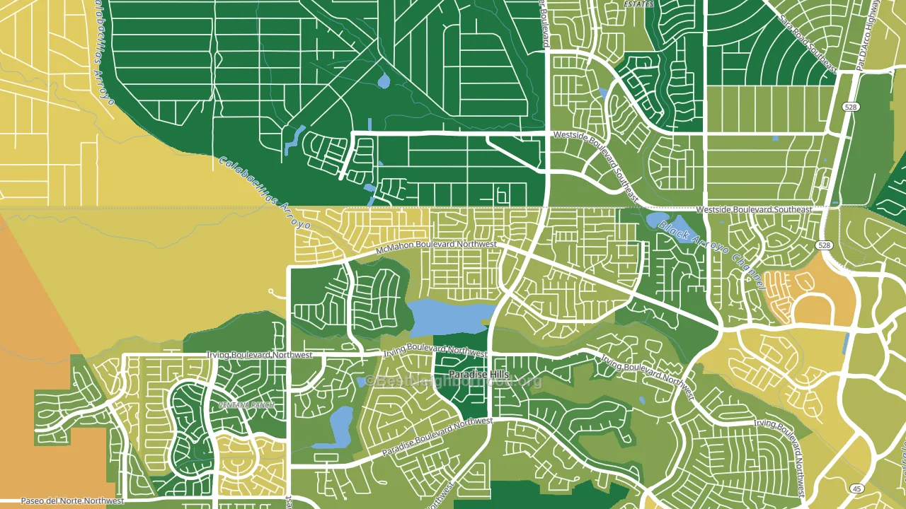 Skies West, Albuquerque, NM block-group voter-turnout map