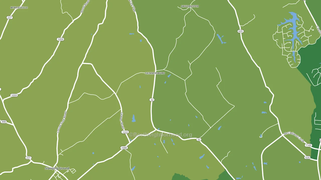 Skinnersburg, KY block-group voter-turnout map