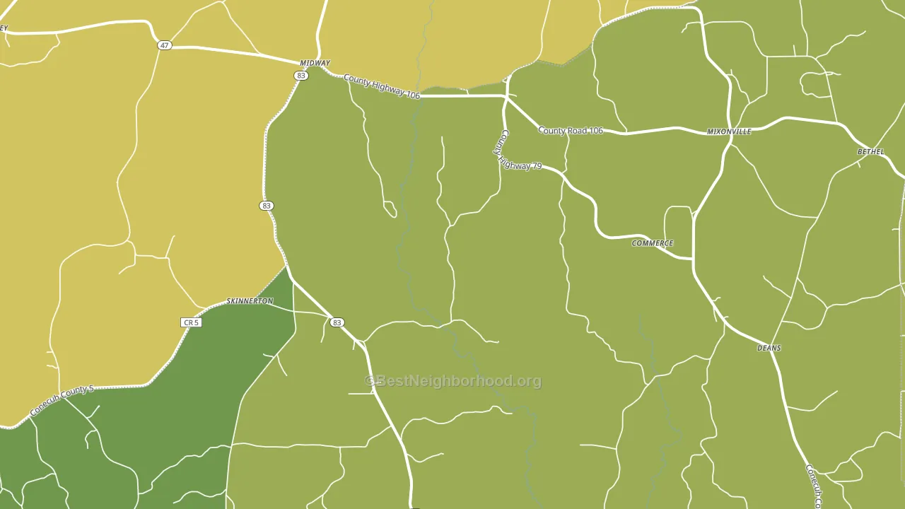 Skinnerton, AL block-group voter-turnout map