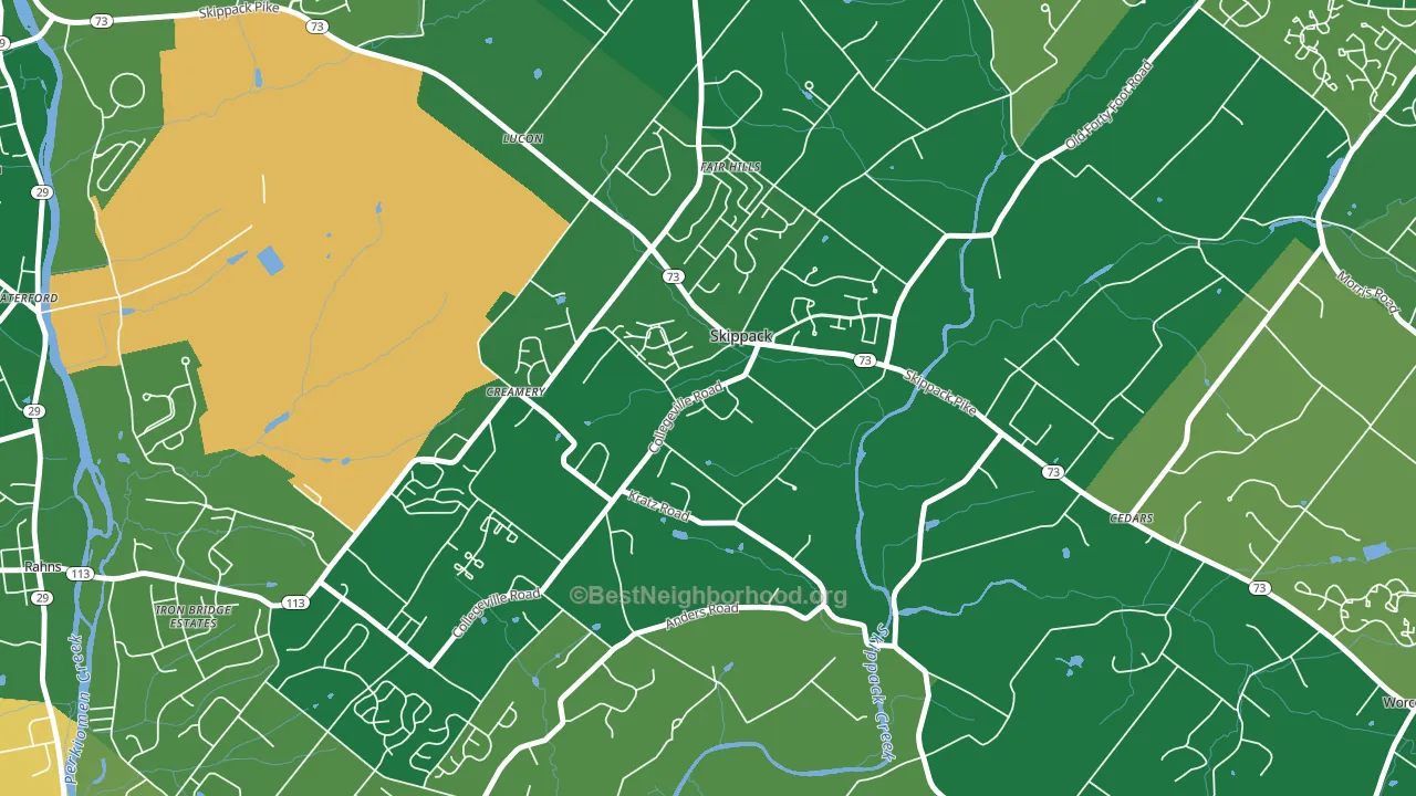 Skippack, PA block-group voter-turnout map