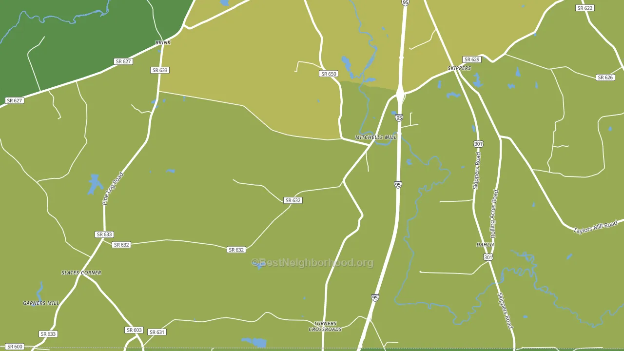 Skippers, VA block-group voter-turnout map