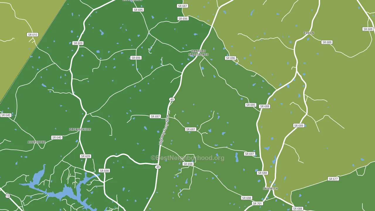 Skipwith, VA block-group voter-turnout map
