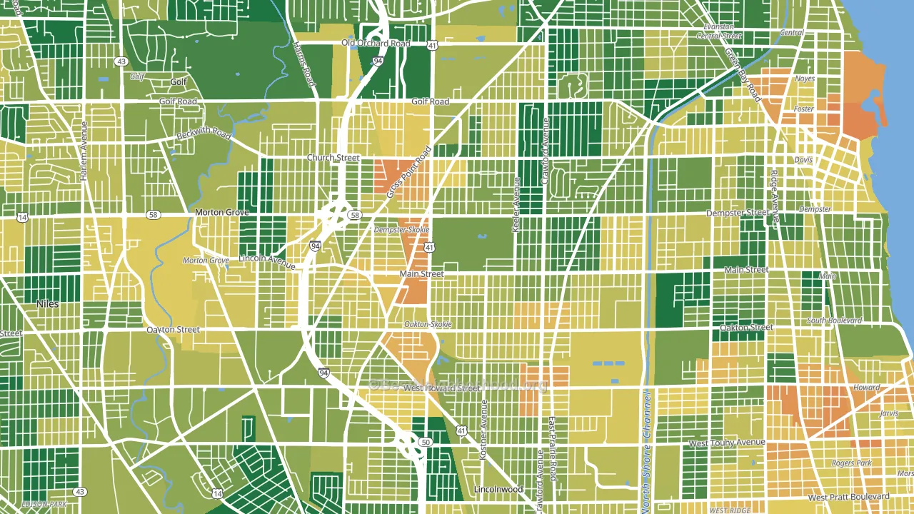 Skokie, IL block-group voter-turnout map