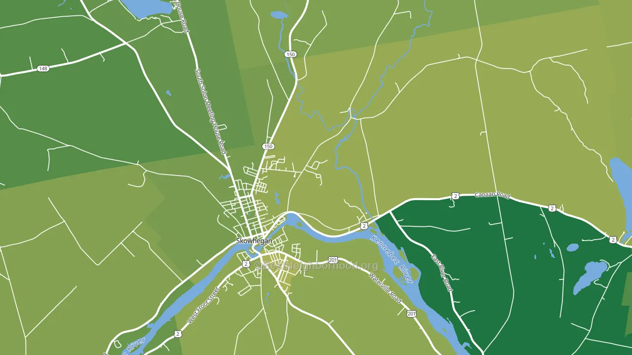 Skowhegan, ME block-group voter-turnout map
