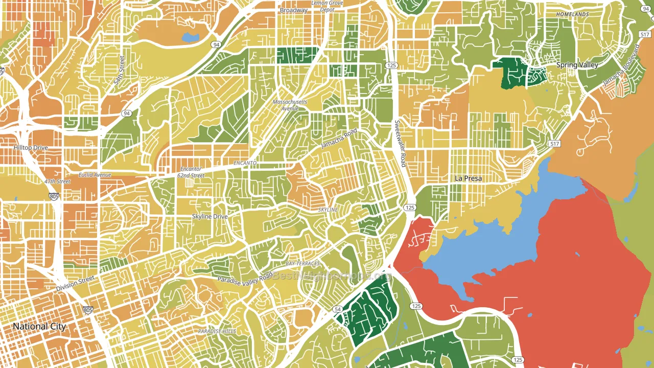 Sky Line, San Diego, CA block-group voter-turnout map