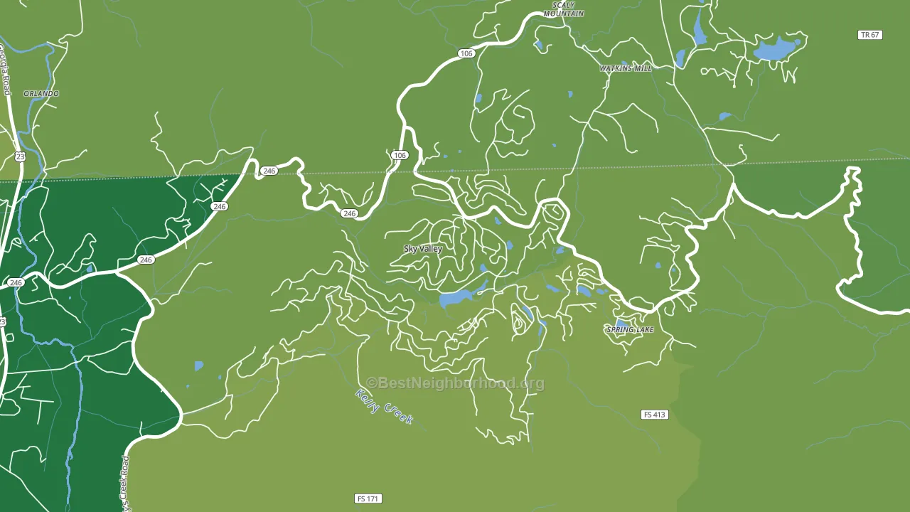 Sky Valley, GA block-group voter-turnout map