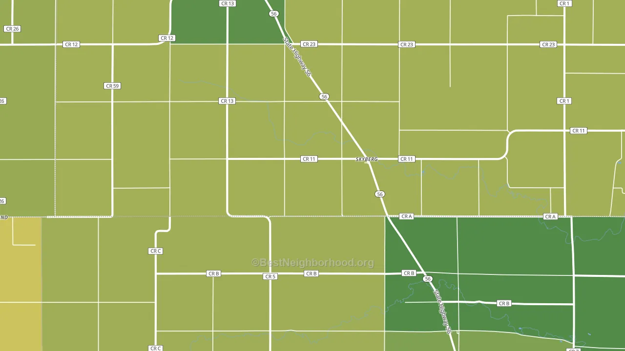 Skyburg, MN block-group voter-turnout map