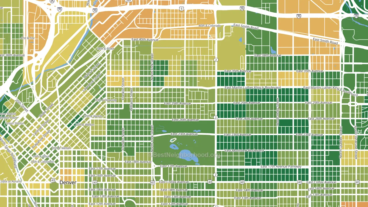 Skyland, Denver, CO block-group voter-turnout map