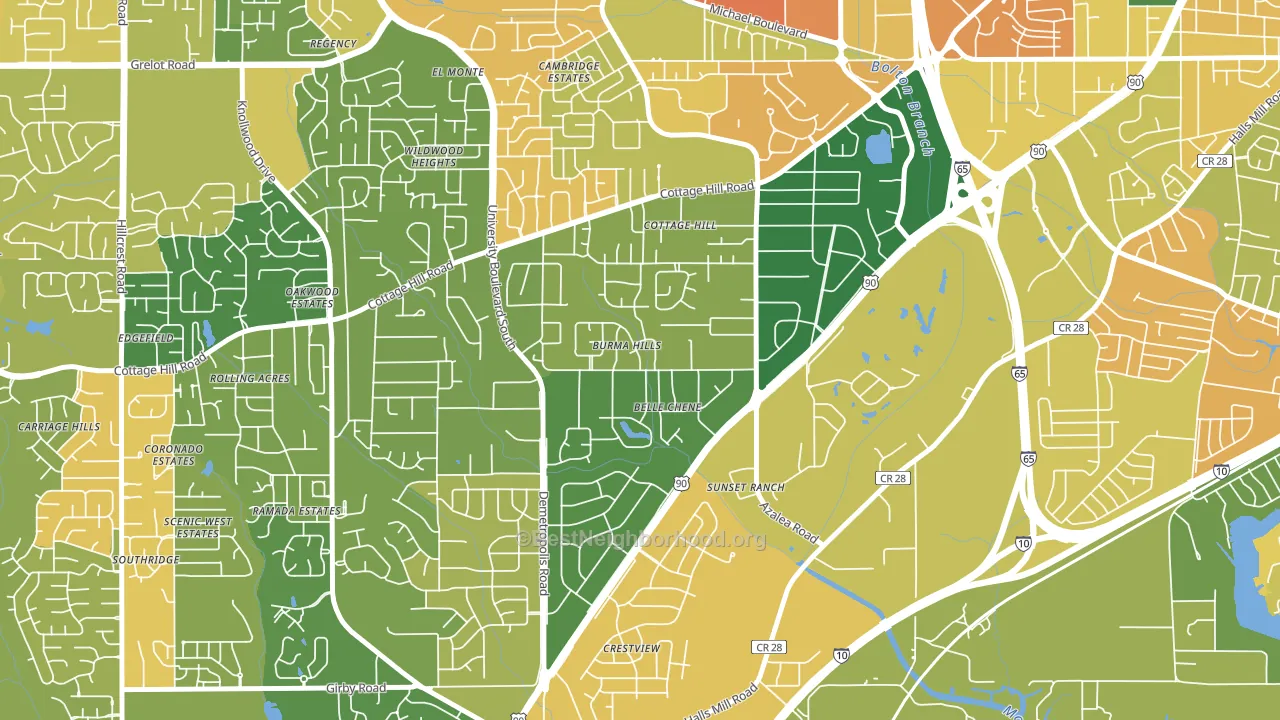Skyland Park, Mobile, AL block-group voter-turnout map