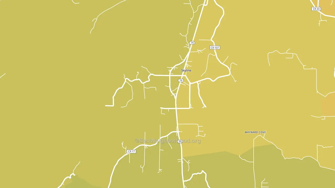 Skyline, AL block-group voter-turnout map