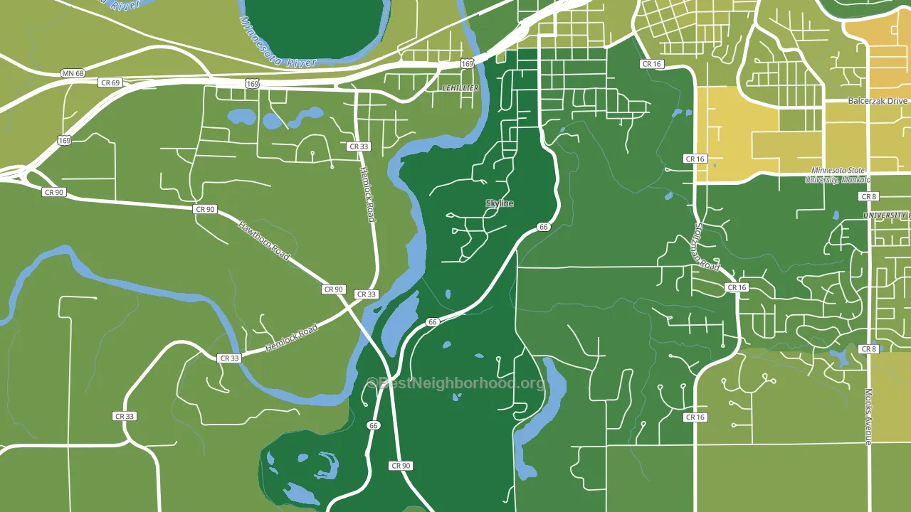 Skyline, MN block-group voter-turnout map