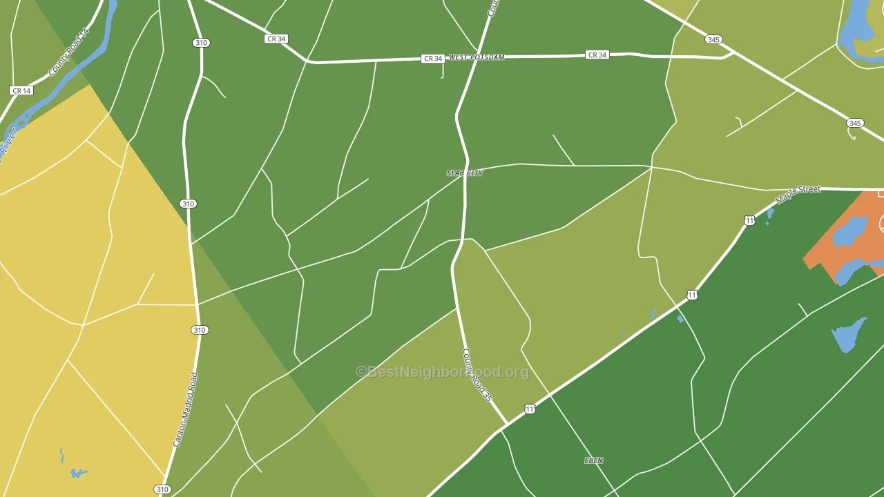 Slab City, NY block-group voter-turnout map
