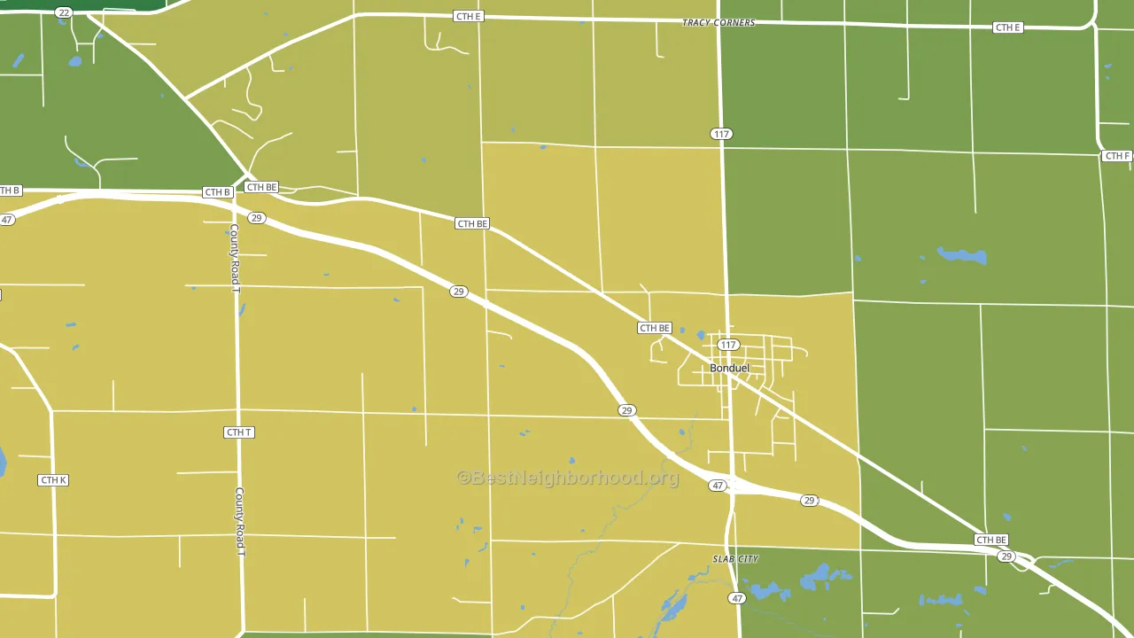 Slab City, WI block-group voter-turnout map