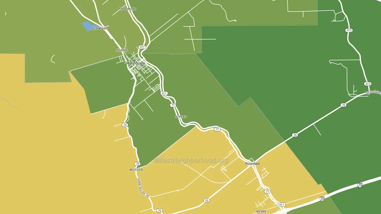 Slacks, LA block-group voter-turnout map