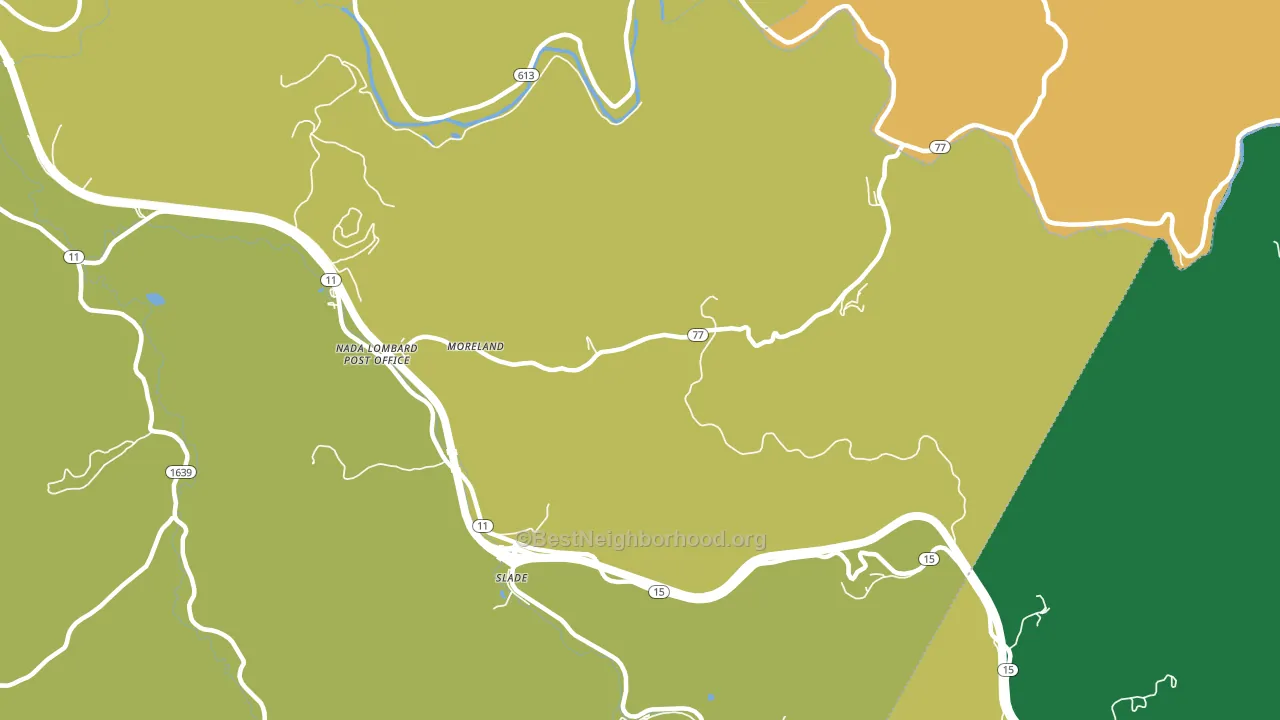 Slade, KY block-group voter-turnout map