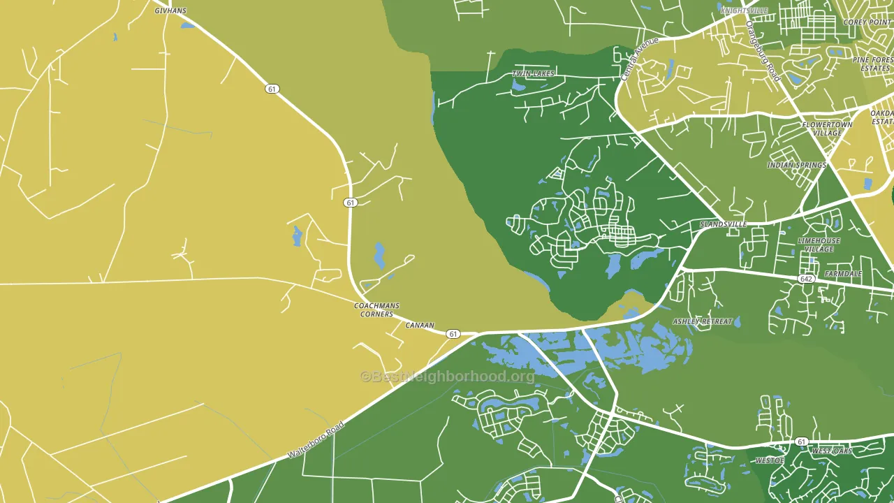 Slandsville, SC block-group voter-turnout map