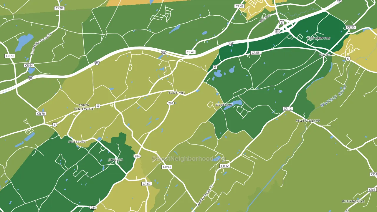 Slate Hill, NY block-group voter-turnout map