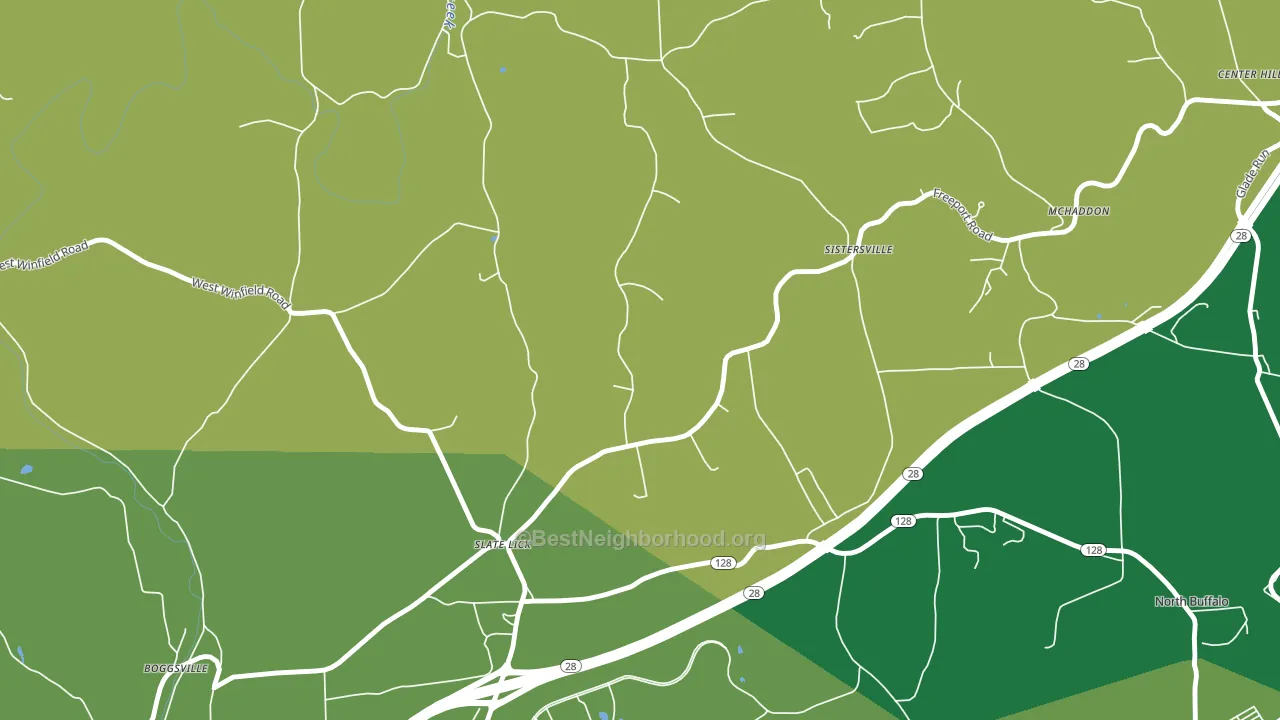Slate Lick, PA block-group voter-turnout map