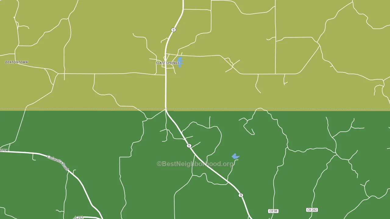 Slate Springs, MS block-group voter-turnout map