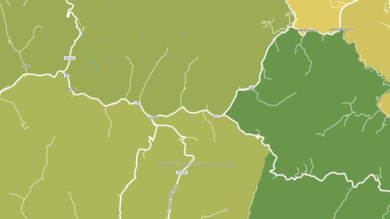 Slate, VA block-group voter-turnout map