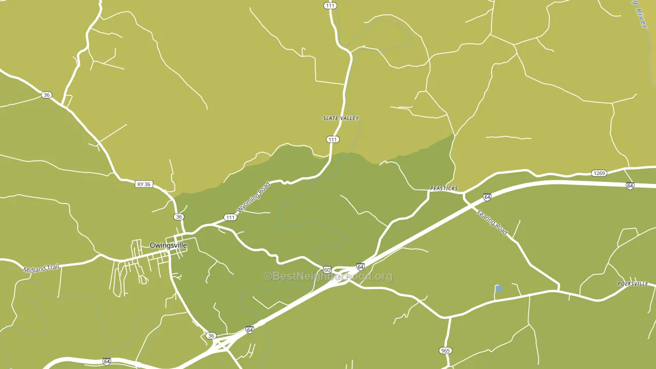 Slate Valley, KY block-group voter-turnout map