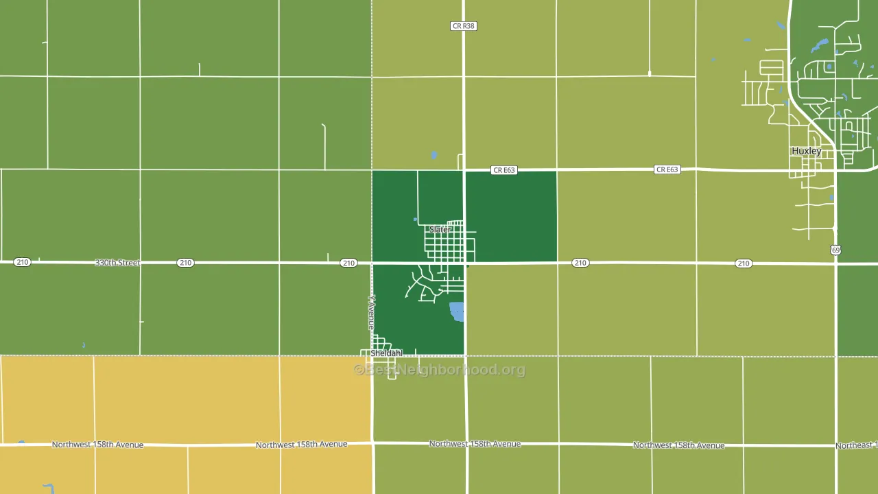 Slater, IA block-group voter-turnout map