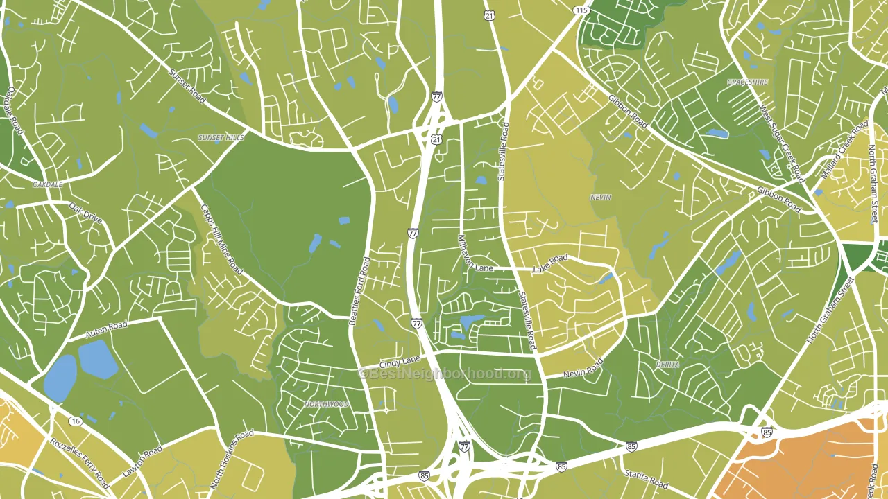 Slater Park, Charlotte, NC block-group voter-turnout map