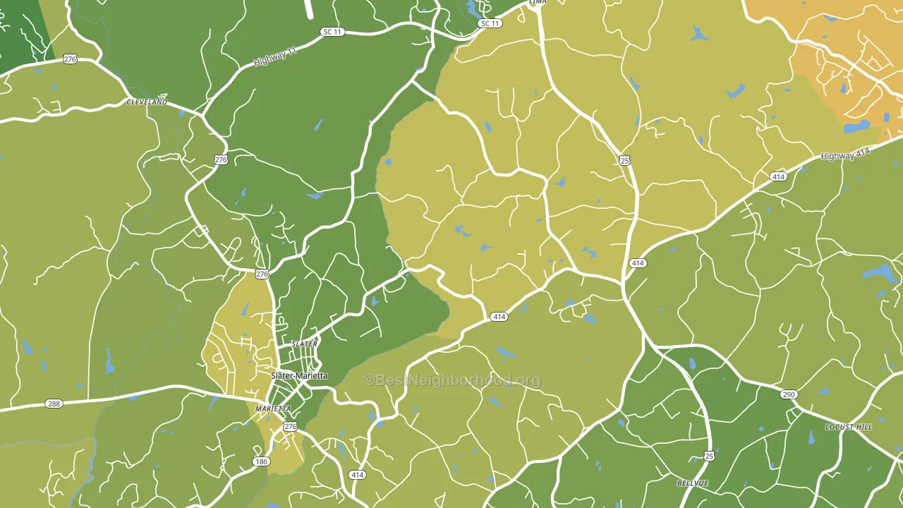 Slater, SC block-group voter-turnout map