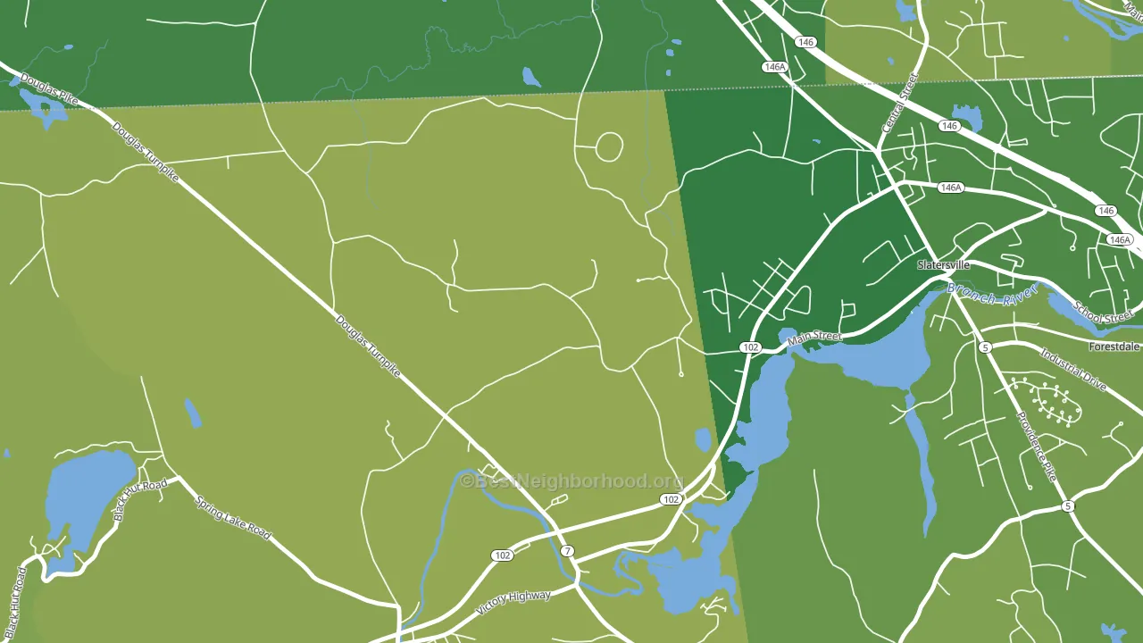 Slatersville, RI block-group voter-turnout map