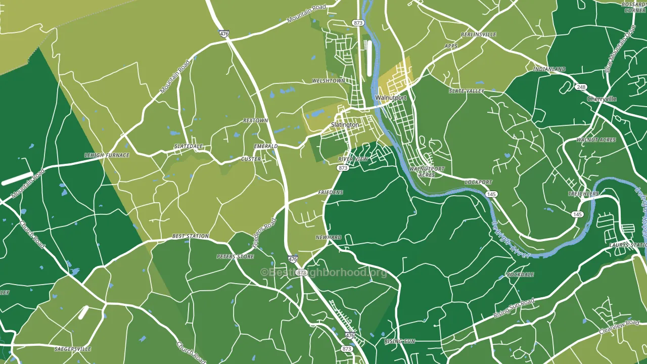 Slatington, PA block-group voter-turnout map