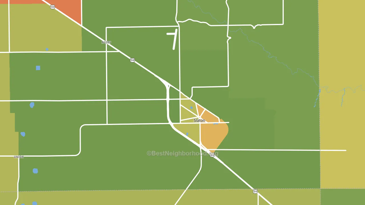 Slaton, TX block-group voter-turnout map