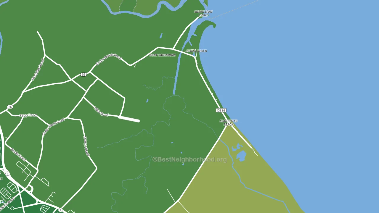 Slaughter Beach, DE block-group voter-turnout map