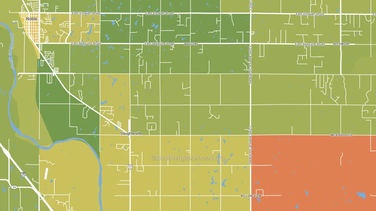 Slaughterville, OK block-group voter-turnout map