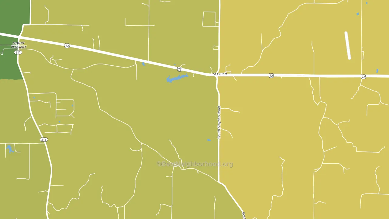 Slayden, MS block-group voter-turnout map