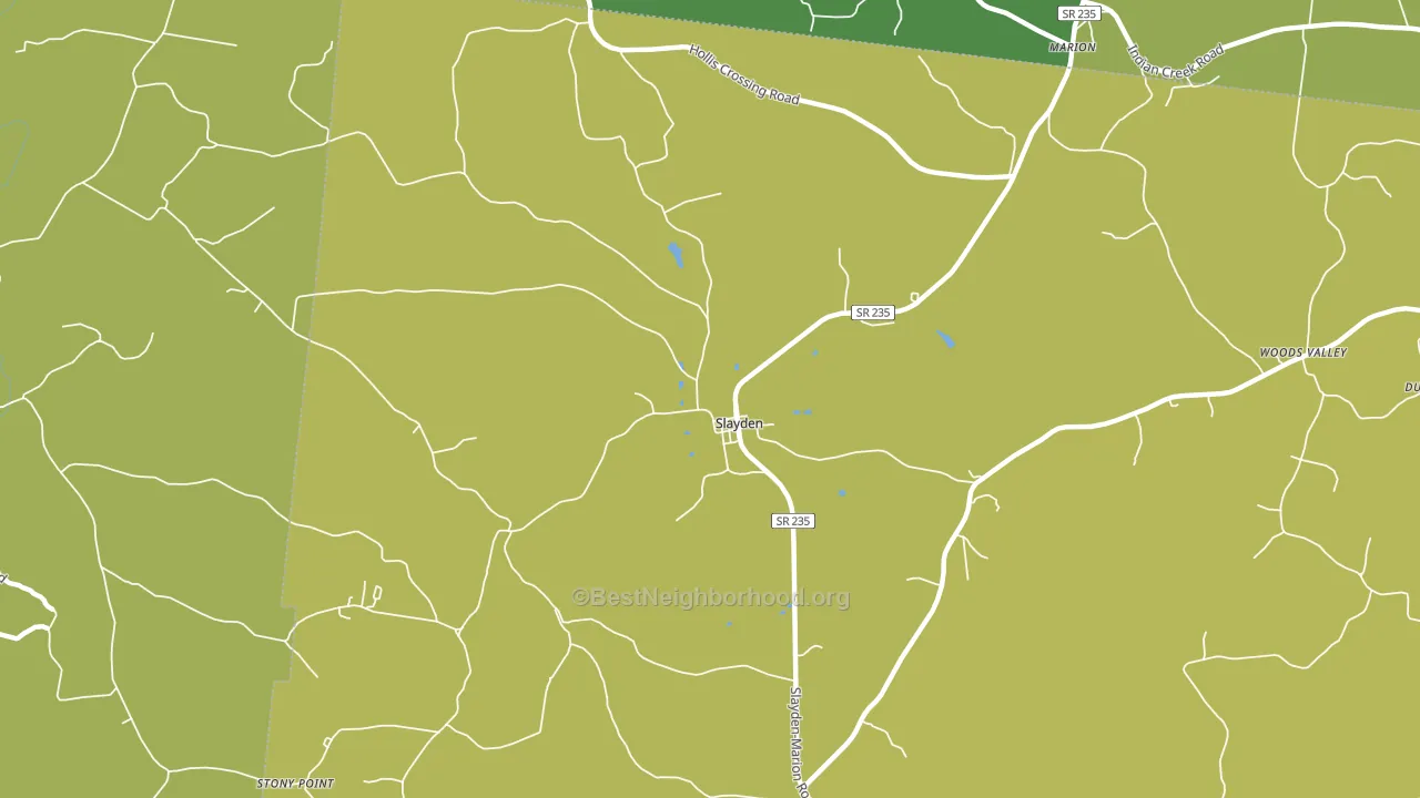 Slayden, TN block-group voter-turnout map