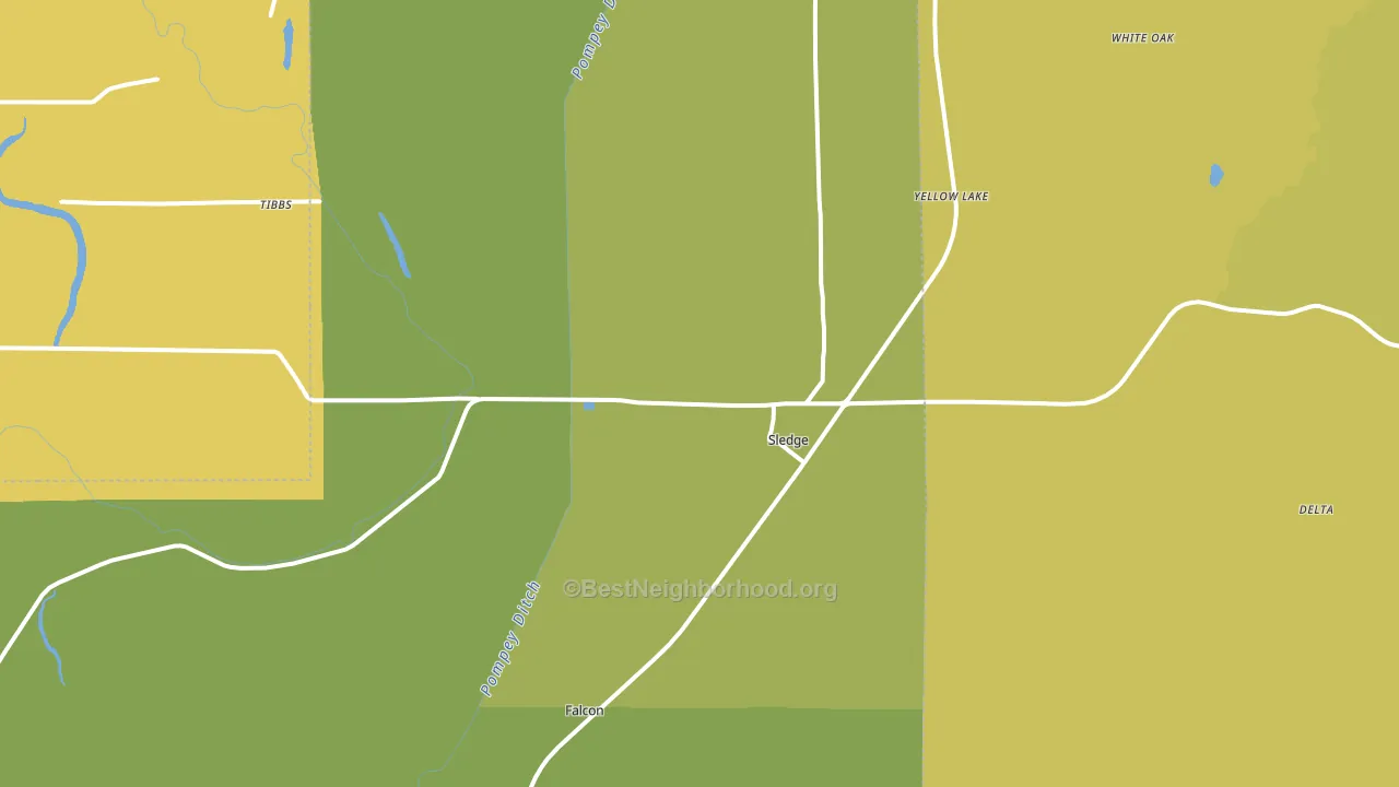 Sledge, MS block-group voter-turnout map